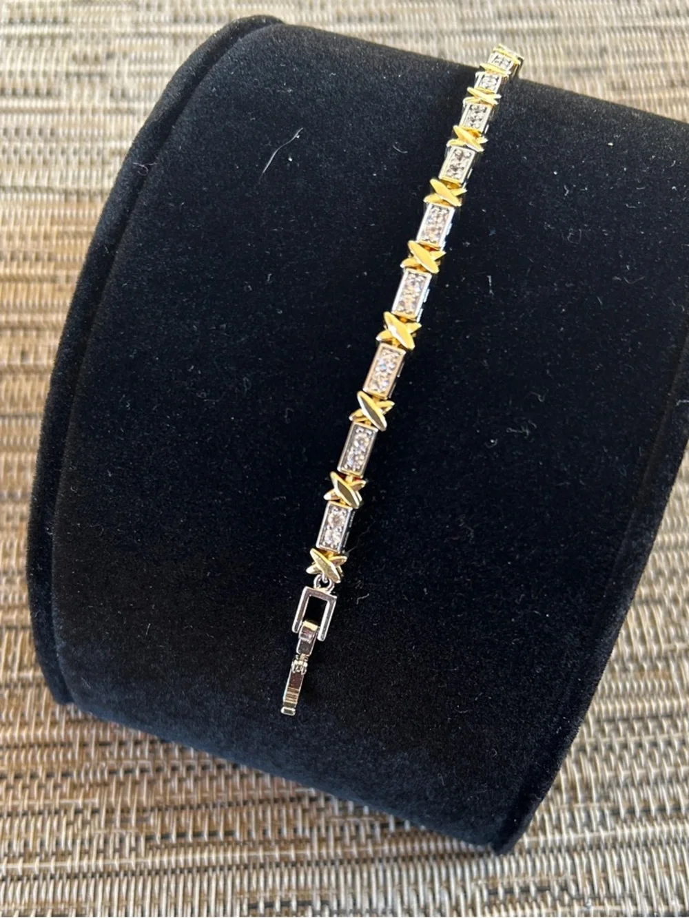 Two-Tone Gold & Silver Pavé Link Bracelet